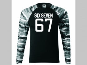 Six Seven 67 - p&aacute;nske tričko (nie mikina!!) s dlh&yacute;mi ruk&aacute;vmi vo farbe " metro " čiernobiely mask&aacute;č gram&aacute;ž 160 g/m2 materi&aacute;l 100%bavlna